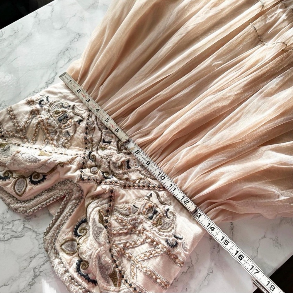 Free People Embroidered Bodice Corset Strapless Dress - Picture 7 of 7